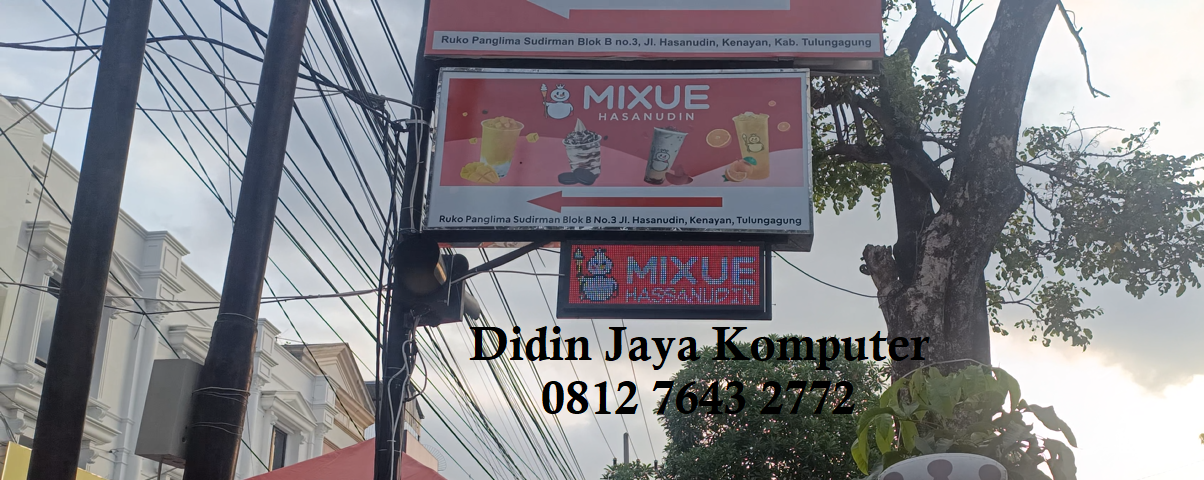 <p>Running text untuk Mixue Hasanudin Tulungagung Ukuran 36x100cm bolak-balik led RGB. Running text jenis outdoor berkualitas tinggi yang tidak mudah rusak. Running text harga terjangkau bergaransi 1 tahun dengan syarat dan ketentuan berlaku.</p>